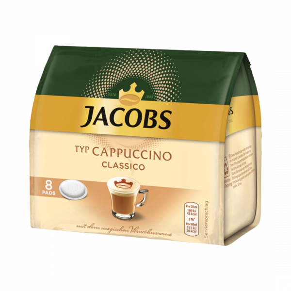 Jacobs Typ Cappuccino Classico Kaffee Pads, 8 Portionen, 92g